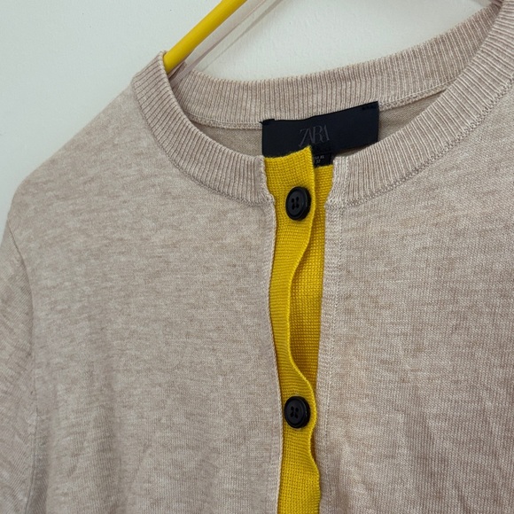 Zara Stylish Beige and Yellow/Beige Women's cardigan 💛🤎 - Picture 4 of 7
